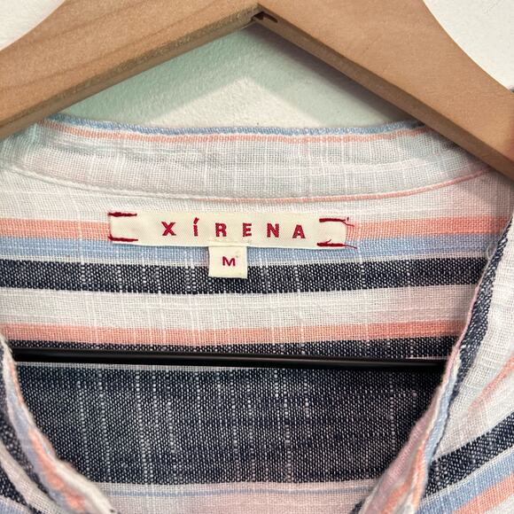 Xirena Sorento Striped Button Tie Tunic Dress Pink Size M - Picture 8 of 8